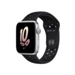 اپل واچ نایک SE 2 آلومینیوم سیلور با بند اسپرت سیلیکون مشکی