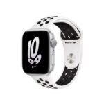 اپل واچ نایک SE 2 آلومینیوم سیلور با بند اسپرت سیلیکون سفید/مشکی