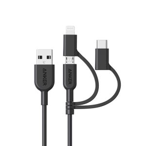 کابل شارژ چند کاره انکرمدلAnker PowerLine III 3-in-1 Charger